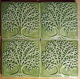 Elm 6"x6" Ceramic Handmade Tile - Spearmint Glaze grouping