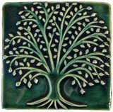 Elm 6"x6" Ceramic Handmade Tile - Leaf Green Glaze