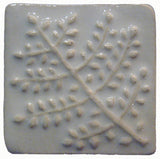 Fern 2"x2" Ceramic Handmade Tile - White Glaze