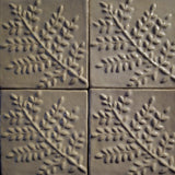 Fern 4"x4" Ceramic Handmade Tile - White Glaze Group