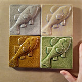 Fish 4"x4" Ceramic Handmade Tile - Multi Glaze