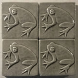 Frog 3"x3" Ceramic Handmade Tile - Gray Glaze Grouping