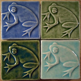 Frog 3"x3" Ceramic Handmade Tile - multi Glaze Grouping