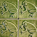 Frog 3"x3" Ceramic Handmade Tile - Spearmint Glaze Grouping