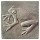 Frog 4"x4" Ceramic Handmade Tile - Gray Glaze