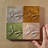 Frog 4"x4" Ceramic Handmade Tile - Multi Glaze