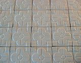 Geometric Blossom 4"x4" Ceramic Handmade Tiles - White Glaze Grouping