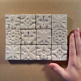 Geometric collection 2"x2" Ceramic Handmade Tile - two inch geometric  collection