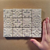 Pointed ovals 2"x2" Ceramic Handmade Tile - Geometric  Assortment
