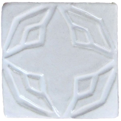 Geometric Star 3"x3" Ceramic Handmade Tile - White Glaze