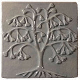 Ginkgo Tree 6"x6" Ceramic Handmade Tile - Celadon Glaze