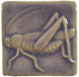 Grasshopper 3"x3" Ceramic Handmade Tile - Hyacinth Glaze