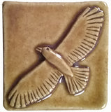 Hawk 2"x2" Ceramic Handmade Tile - Honey Glaze