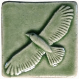 Hawk 2"x2" Ceramic Handmade Tile - Spearmint Glaze