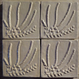 Heather 4"x4" Ceramic Handmade Tile - white glaze grouping