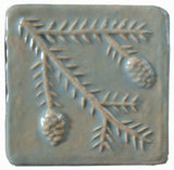 Hemlock 4"x4" Ceramic Handmade Tile - Celadon Glaze