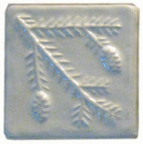 Hemlock 4"x4" Ceramic Handmade Tile - White Glaze