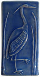 Heron 1 Facing Right 4"x8" Ceramic Handmade Tile - Watercolor Blue Glaze