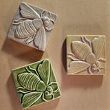 Honey Bee 4"x4" Ceramic Handmade Tile - multi Glaze