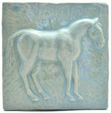 Horse 1 (facing Right) 6"x6" Ceramic Handmade Tile - Celadon Glaze