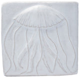 Jellyfish 4"x4" Ceramic Handmade Tile - White Glaze