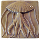 Jellyfish 4"x4" Ceramic Handmade Tile - Hyacinth Glaze