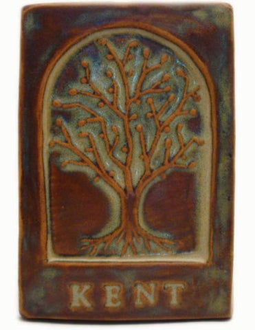 Kent Ohio Tree Tile 4"x6" Handmade Ceramic Art Tile