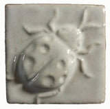 Ladybug 2"x2" Ceramic Handmade Tile - White Glaze