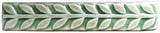 Leaves 1"x6" Border Ceramic Handmade Tile - Spearmint Glaze