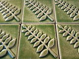 Locust 3"x3" Ceramic Handmade Tile - Spearmint Glaze Grouping