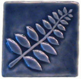 Honey Locust 4"x4" Ceramic Handmade Tile - Watercolor Blue