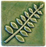 Honey Locust 2"x2" Ceramic Handmade Tile - Spearmint Glaze