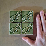 Praying Mantis 2"x2" Ceramic Handmade Tile