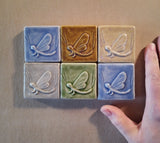 Mayfly 2"x2" Ceramic Handmade Tile - Multi Glaze