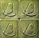 Mayfly 3"x3" Ceramic Handmade Tile - Spearmint Glaze Grouping