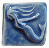 Mermaid 2"x2" Ceramic Handmade Tile - Watercolor Blue Glaze