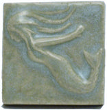Mermaid 2"x2" Ceramic Handmade Tile - Celadon Glaze