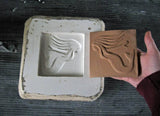 Mermaid 4"x4" Ceramic Handmade Tile - In progress Photo