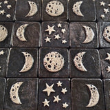stars 2"x2" Ceramic Handmade Tile - Night Sky Glaze grouping