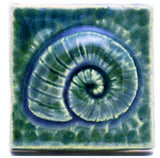 Nautilus 2"x2" Ceramic Handmade Tile - Leaf Green Glaze