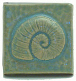 Nautilus 2"x2" Ceramic Handmade Tile - Celadon Glaze