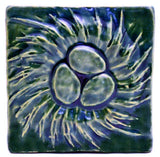 Nest 4"x4" Ceramic Handmade Tile - Leaf Green Glaze