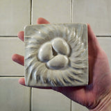 Nest 4"x4" Ceramic Handmade Tile - Size Reference white glaze