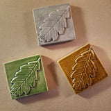 Oak Leaf 4"x4" Ceramic Handmade Tile - multi Glaze