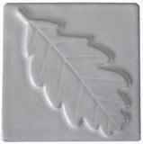 Oak Leaf 4"x4" Ceramic Handmade Tile - White Glaze