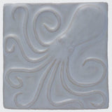 Octopus 4"x4" Ceramic Handmade Tile- White Glaze
