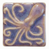 Octopus 2"x2" Ceramic Handmade Tile - Hyacinth Glaze