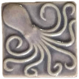 Octopus 4"x4" Ceramic Handmade Tile - Hyacinth Glaze