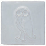 Owl 4"x4" Ceramic Handmade Tile - White Glaze