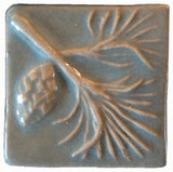 Pine 2"x2" Ceramic Handmade Tile - Celadon Glaze